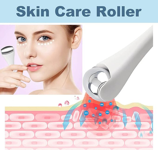 Ice Roller for Body & Face, 2in1 Facial & Eye Massager Roller - Tighten Pores, Migraine & Pain Relief, Eye Puffiness Relief