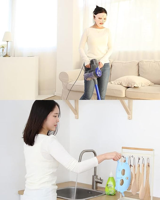 TheMogan Bandivita Facial Micro Galvanic Cell Silicon Mask Hydration 140% Absorption Skin Care Black