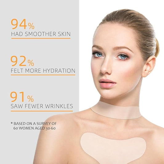 4 Pack Neck Chest Wrinkle Patches-Silicone Pads for Wrinkles, Anti Wrinkle Patches for Decollete & Cleavage, Anti Aging Wrinkle Remover