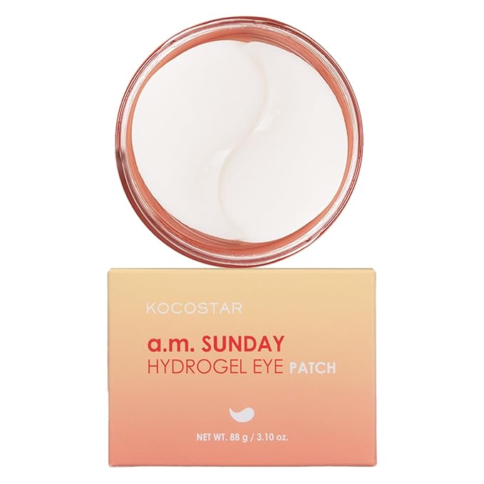 KOCOSTAR Hydrogel Eye Patches with Low Molecular Weight Norwegian Bio-Collagen, Reduces Dark Circles and Wrinkles, Under Eye Masks for Puffy Eyes, Hydrating for Dry Skin, Korean Skincare (48 patches)