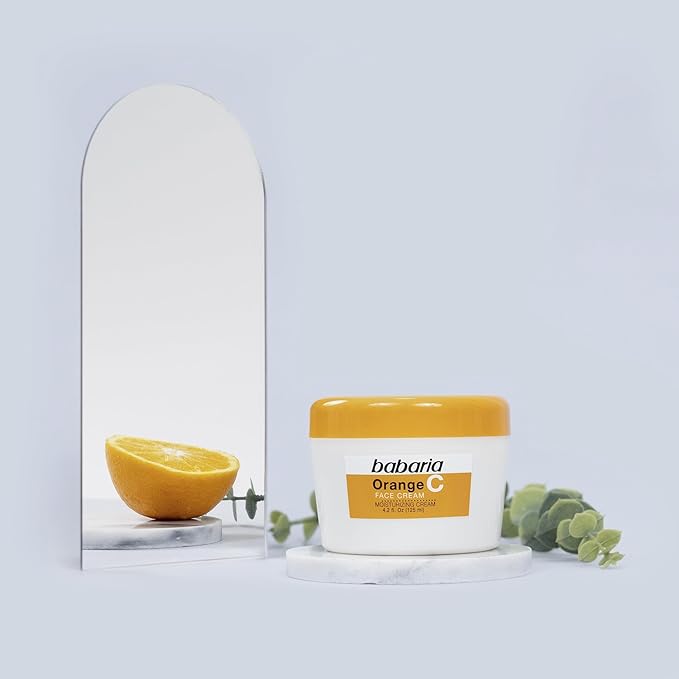 Babaria Vitamin C Face Cream - Brightens Complexion - Improves Elasticity with High Moisturizing Formula - Fades Sun Spots and Discoloration - Protects Against Airborne Pollutants - 4.2 oz