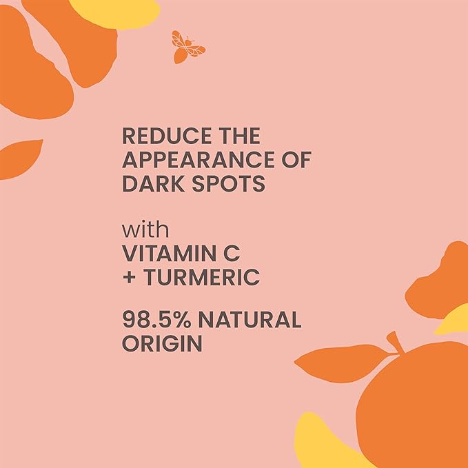 Burt's Bees Vitamin C Turmeric Face Serum, Mothers Day Gifts, Brightens Skin & Visibly Reduces Dark Spots, Fine Lines & Wrinkles, Naturally Hydrating, Lightweight - Brightening Booster (1 oz)