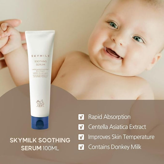 Centella Soothing Serum with Donkey Millk | 100ml 3.38 Fl.Oz | Cooling | Moisturizing | Anti- Inflammatory | Hypoallergenic | Ideal for Sensitive Skin