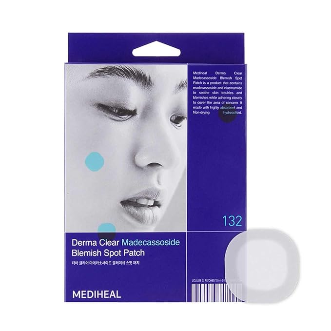 Mediheal Derma Clear Madecassoside Blemish Spot Patch (132 Counts) - Acne Spot Protection, Spot Fast Healing with Madecassoside & Niacinamide