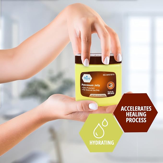 MED PRIDE Petroleum Jelly Cocoa Butter Large Tub Skin Moisturizer & Protectant for Dry Skin, Burns, Rashes, Wounds