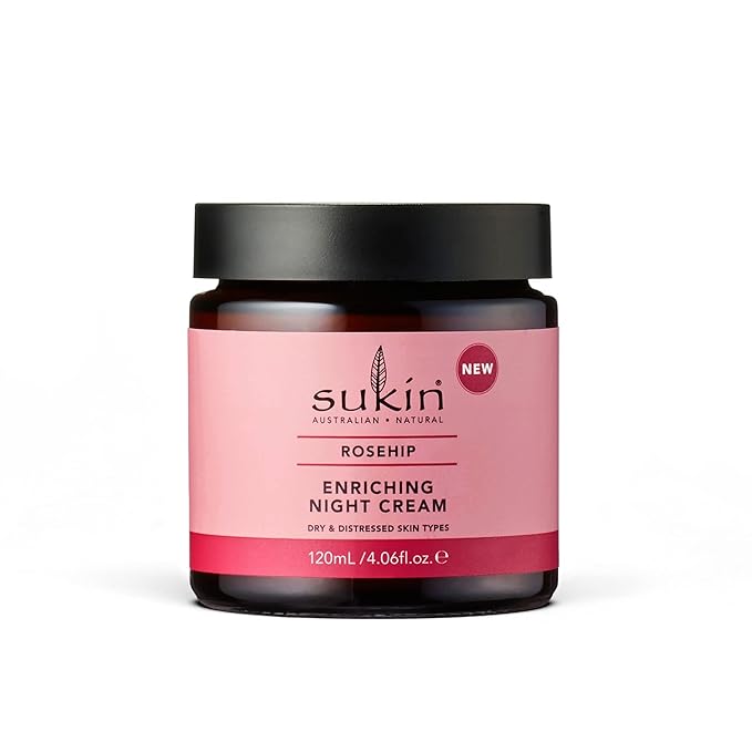 sukin Rosehip Enriching Night Cream for Women - 4.06 oz Cream