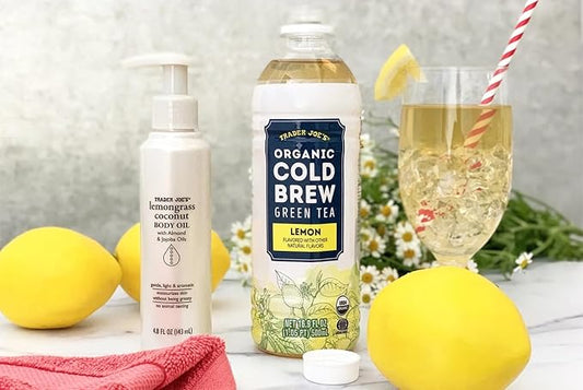 Trader Joe's Lemongrass Coconut Body Oil with Almond and Jojoba Oils 4.8 FL OZ (143 ml) - 2 PACK