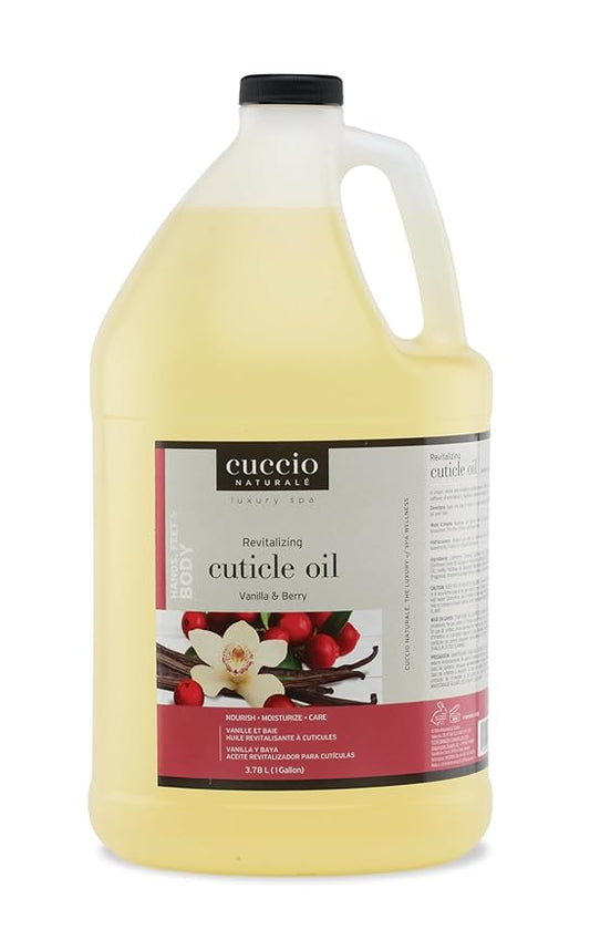 Cuccio Naturale Cuticle Revitalizing Oil, 1 Gallon/128 oz/3.78 Liter (Gallon, Vanilla & Berry)