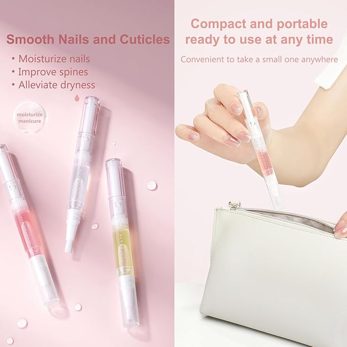 12PCS Cuticle Oils Pen Set Cuticle Revitalize Oil, Nails Oil For Growth And Strength, Cuticle Remover - Nail Strengthener - Cuticles Softener - Cuticle Oil Pen (0.3 fl oz)