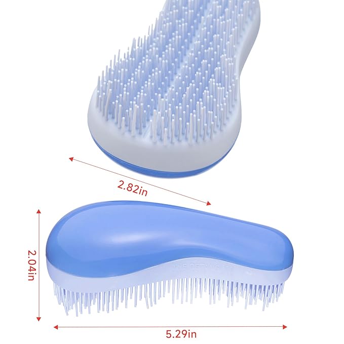 Hand Grip Brush, Gentle Detangling, Detangler Hair Brush for All Hair Types. For use on Wet or Dry Hair (Blue)