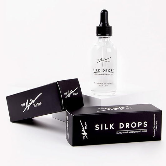 The Hair Shop Silk Drops, Coconut & Sunflower Oil Infused Serum for Protecting 100% Remy Human Hair Extensions and Wigs (2 fl oz)