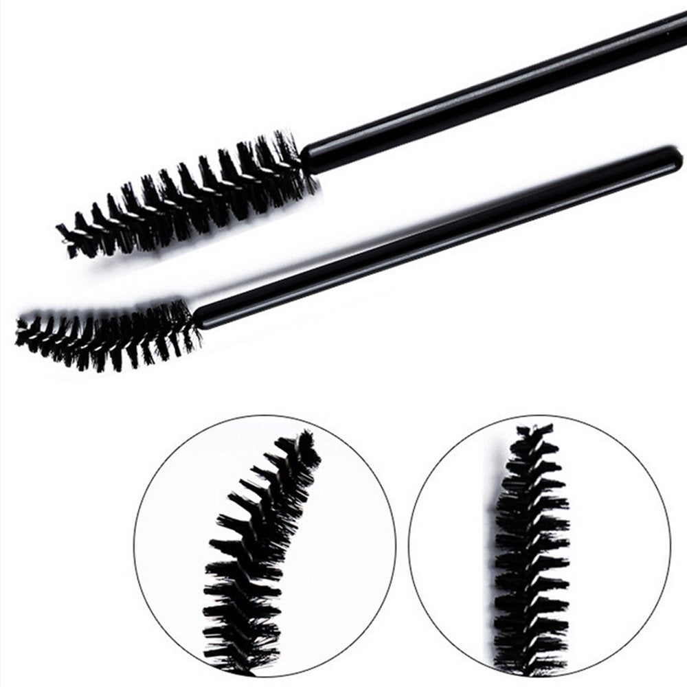 G2PLUS 100PCS Disposable Eyelash Brushes, Adjustable Mascara Wands Makeup Applicator Kits, Eyelash Spoolies Brushes for Eyelash Extensions and Eyebrows (Black)