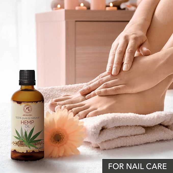 Hemp Oil 3.4 Fl Oz - Pure & Natural - Cold Pressed Hemp Seed Oil - Unrefined Carrier Oil for Essential Oils - for Skin - Nails - Lips - Hair - Face & Body Care