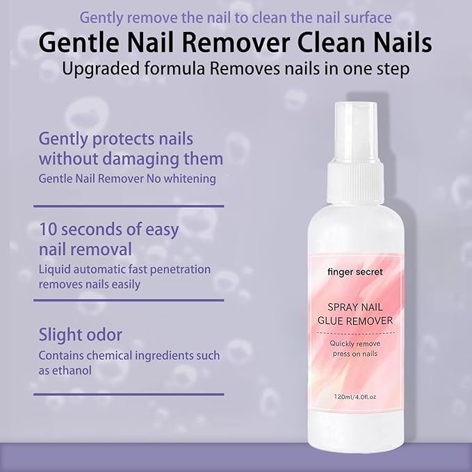 Solid Nail Glue Remover for Press on Nail, Nail Tips Glue Remover with Cuticle Pusher Nail File Dip Remover Ghinestone Glue Remover Nail Tips Glue Press on Nails Remover nail glue remover debonder