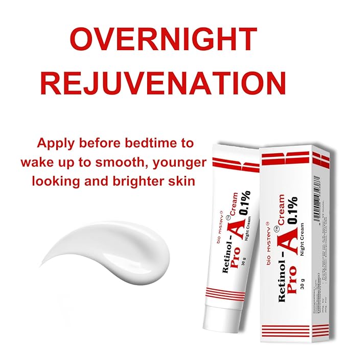 Retinol Pro Night Cream 0.1 (30 Gram / 1.0 Oz) for Beginners Pro Night Cream, Face Moisturizer for Wrinkle Reduction, Non-Greasy Formula for Daily Use 1.0 Oz