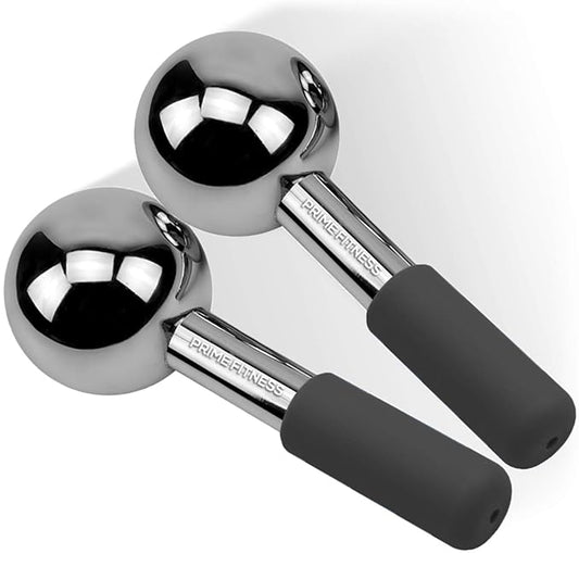 Ice Globes for Facials | Unbreakable Steel Cooling Roller | Cryo Sticks for Face | Massager for Face Neck & Eyes | Skin Care for Dark Circles, Puffiness, Wrinkles, Collagen Production (BLACK)