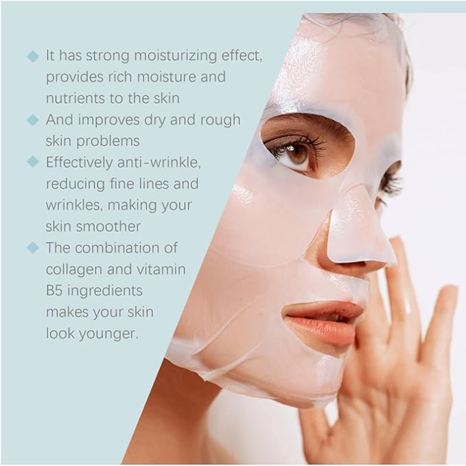 4 PACK Deep Collagen Overnight Mask, Bio-collagen Face Hydrogel Mask Korean Skincare Facial sheet masks for lifting, firming, and Elasticity Improvement (Hyalu-B5 Mask)