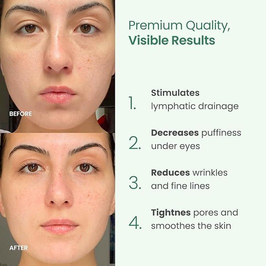 PLANTIFIQUE Jade Roller & Gua Sha Set – Real Jade Facial Tools for Skin Care Routine – Certified Face Massager for Radiant Skin