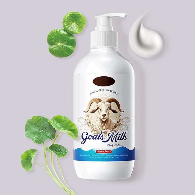 Goat Milk Lotion, Moisturizing Body Milk Lotion for Dry Skin Women and Men, Long-lasting and Non-greasy Organic Goat Milk Moisturizer for Face and Body (500ML)