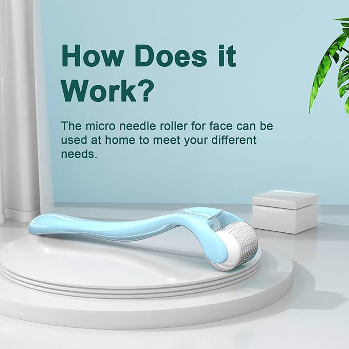 Derma Roller Beard Roller Microneedling Micro Needles Skin Face Roller 540 Stainless Steel Professional Derma Beard Roller for Hair Beard Facial Skin Face 540 Home Use with Storage Case