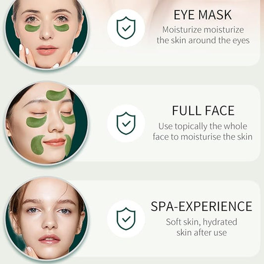 Under Eye Mask, Under Eye Patches, 60 Pcs Moisturizing and Improving Eye Skin Dryness, Nourishing Eye Care Mask for Dark Circles and Puffiness (Centella green)
