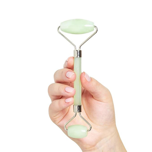 Jade Roller for Face - Improves Skin Tone and Blood Circulation - Skin Care Face Roller Reduces Under-Eye Puffiness and Dark Circles