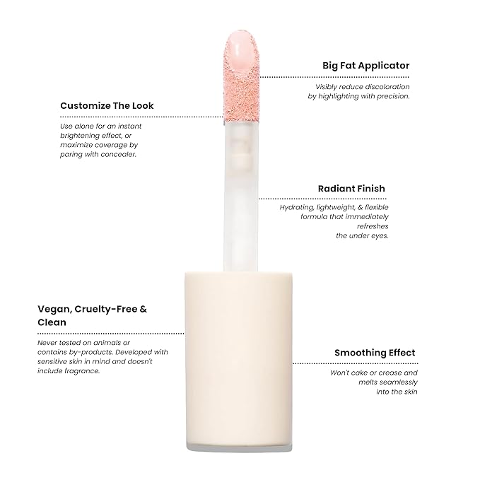 Half Caked Star Bright Liquid Under-Eye Brightener | creamy lightweight formula with light-medium coverage | 4.8ml / 0.16 fl oz (Lovelight)