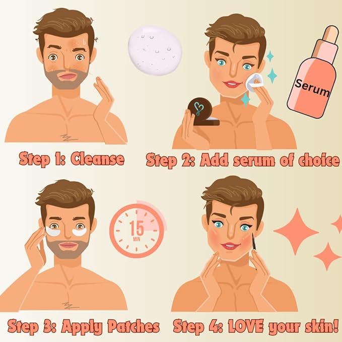 Silicone Reusable Under Eye Patches for Wrinkles, Puffy Eyes and Dark Eye Circles- Adhesive + Cruelty-Free, Natural and Hypoallergenic Skin Care for Men & Women