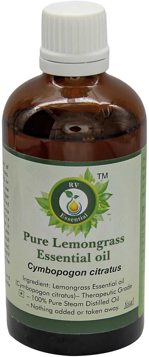 Lemongrass Essential Oil | Cymbopogon Citratus | Lemongrass Oil | for Hair | for Body | for Massage | 100% Pure Natural | Steam Distilled | Therapeutic Grade | 5ml | 0.169oz by R V Essential