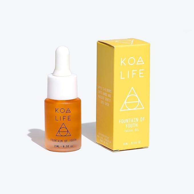 KOA LIFE Anti-Aging Set - Anti-Aging Facial Oil, Deep Hydration, Rosehip Oil, Gua Sha Massage Stone, Organic Ingredients, Allergen Free - 0.5 Oz