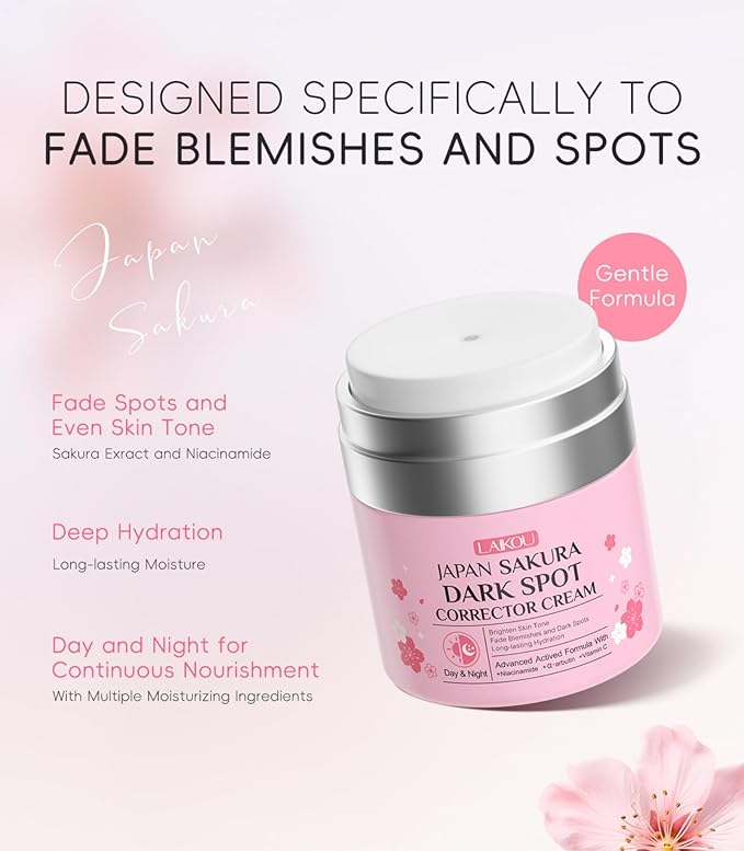 Day & Night Face Cream - JAPAN SAKURA Women Skincare Cream Moisturizer, Long-Lasting Hydration Glowing Skin (50ml)