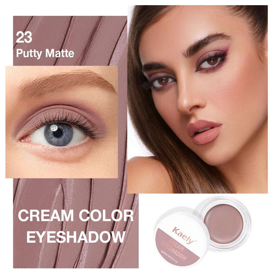 Kaely Single Cream Eyeshadow Pot, Putty Matte Eye Shadow for Older Women High Pigmented Waterproof, Natural Eyeshadow Palette Makeup Brightener, sombras en crema para ojos, Blendable, 23