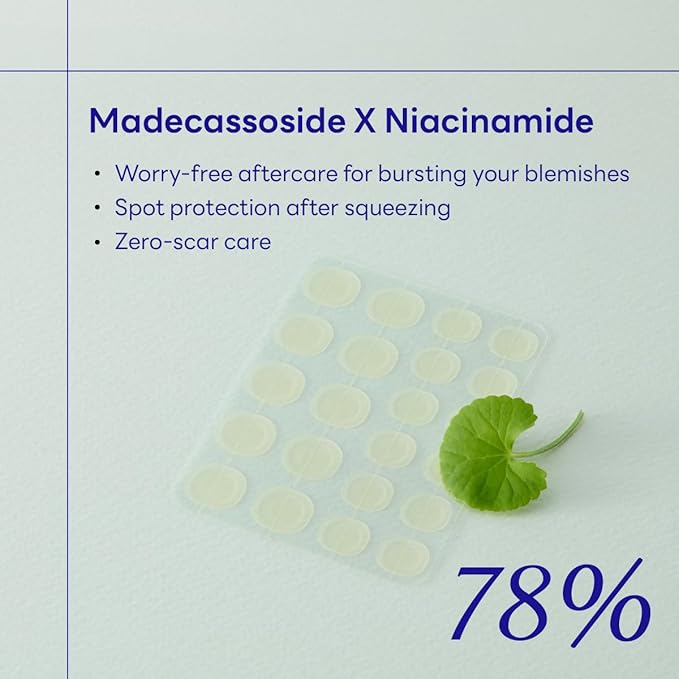 MEDIHEAL Derma Clear Madecassoside Blemish Patch (44 Counts) - Acne Spot Protection, Fast Healing with Madecassoside & Niacinamide
