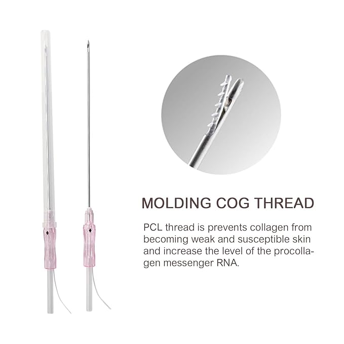 ACADA PCL Cog Threads Face Lift PCL Threads for Face Lift Cog 18G100mm Cog Threads Face Lift 360R Bi-Direction Cog Type Bullet Blunt Cog Threads 20Pcs