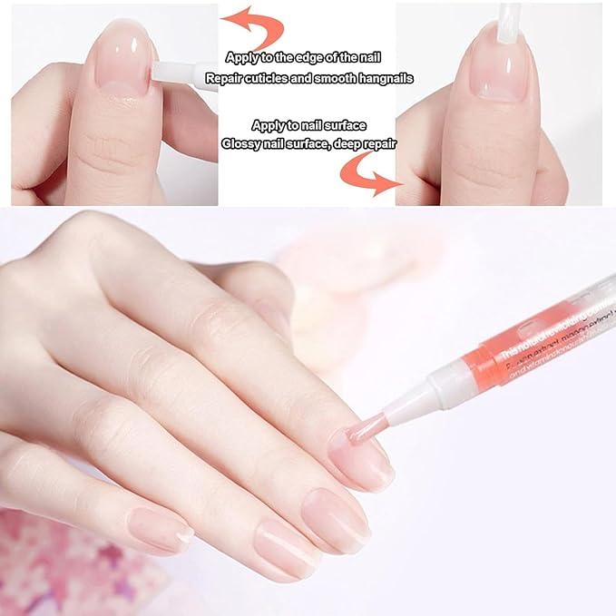 Natural Nail Growth Oil,Nail Growth Oil Pen,Cuticle Oil, Natural Growth Serum For Nails Moisturize -For Growth And Strength, Nail Strengthener For Damaged Nails (Orange oil, 0.18 / Fl Oz)