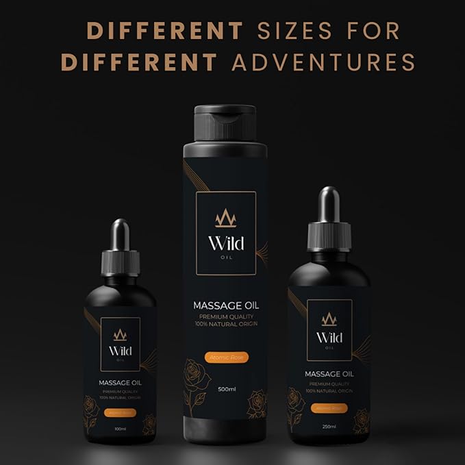 Atomic Rose Luxurious Massage Oil Mineral, Grape Seed, Jojoba & Lavender Skin Moisturization Hair Nourishment Hydration, Elasticity, Vegan & Natural (100ml)