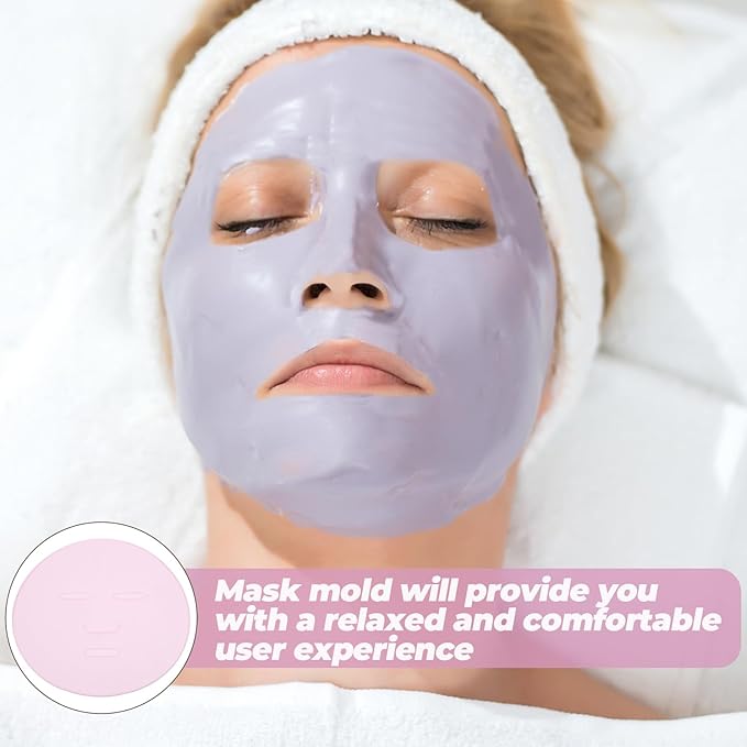 LEORX 2Pcs Face Mask Maker Plate Silicone Reusable Facemask Seaweed Mud Mask Making Mold Facial Care Makeup Tool for Women Lady