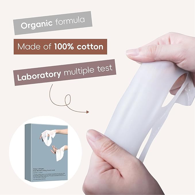 Overnight Facial Mask, 10ea Bio-Collagen Hydrating Overnight Hydrogel Mask, Korean Collagen Face Mask For Women, Deep Collagen Overnight mask, Pore Minimizing, Elasticity