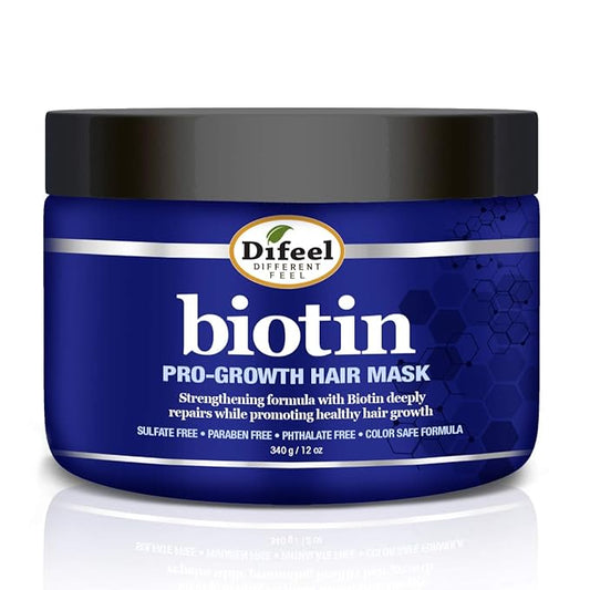 Difeel Biotin 3-PC Hair Growth Treatment Powerpack - Includes 12oz Hair Mask, 6oz Leave in Conditioning Spray & 2.5oz Root Stimulator