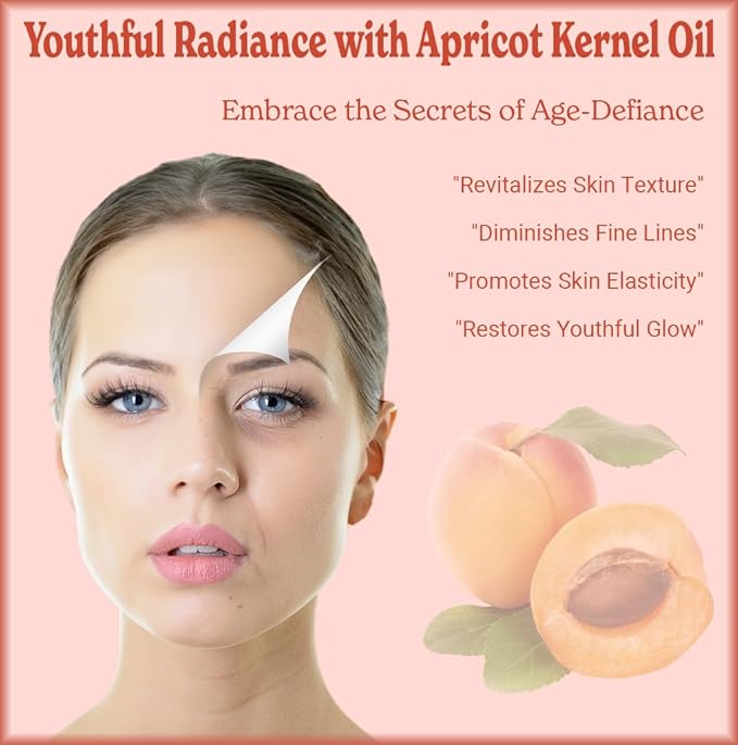 Natural Born Oils Apricot Kernel Oil. 8oz. 100% Pure and Natural, Cold-pressed, Organic Moisturizer Ideal for All Skin Types