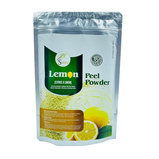 SVATV Lemon Peel Powder | Citrus Limonum | Natural, Soft And Smooth Skincare Powder | Face Pack | Used For Soap Making - 227 Gram, Half Pound, 8 Ounce.