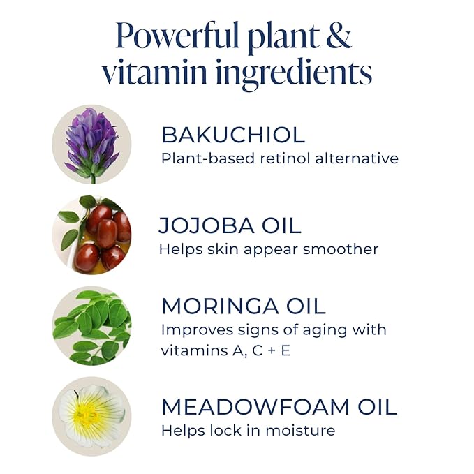 Kind Science Radiance Face Oil - Hydrating with Vitamin E, C & A, Bakuchiol, Jojoba & Moringa Oil - Anti Aging to Give Skin a Fresh, Dewy Look - Vegan, Paraben Free, Cruelty Free, 0.5 fl oz