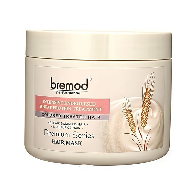 Wheat Protein Hair Mask Intensive Repair Treatment for Color-Treated，Damaged Hair Strengthens, Boosts Elasticity, Adds Volume, Locks in Moisture 16.9 Fl Oz