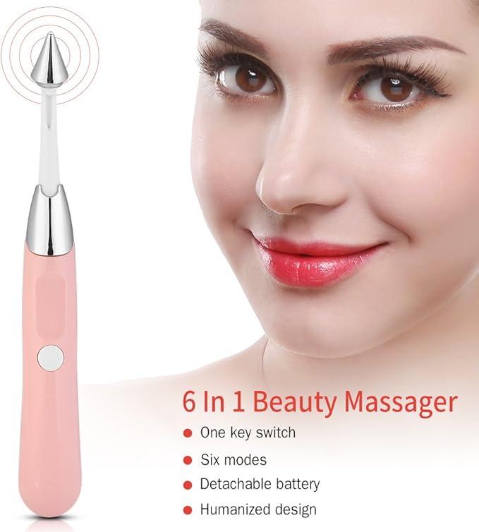 6 in 1 Electric Face Nose Massager, Body Wrinkle Tighten Skin Massage Tool