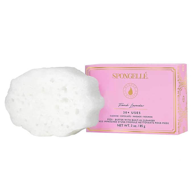 Spongelle Pedi Buffer 30+ Uses Bath Mitts and Cloths, French Lavender