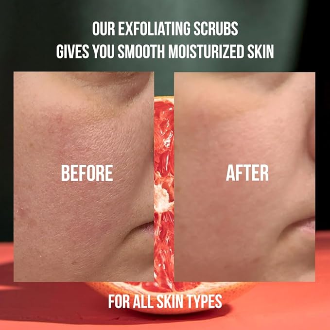 Organic Grapefruit Salt Scrub Moisturize & Soften Skin, Pure Natural Skincare Exfoliator, Shower Scrub For Exfoliating Dead Sea Cells, Body Scrubber & Face Cleanse, Infused Essential Oil & Nutrients