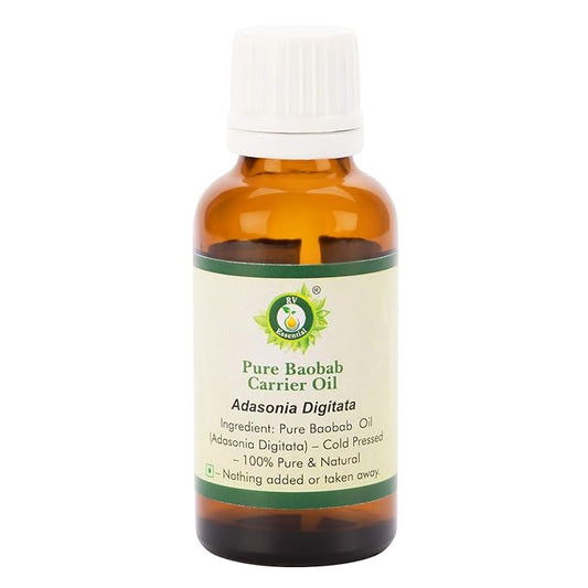 R V Essential Baobab Oil | Adansonia Digitata | for Face | for Dry Skin | for Hair, Scalp Massage, Body, Lips, Nails, Moisturizing, Unrefined | 100% Pure Natural | Cold Pressed | 50ml | 1.69oz