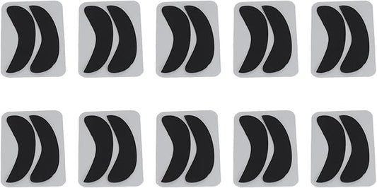 10 Pairs Half Moon Shaped Reusable Under Eye Pads for Eyelash Extension Excellent Silicone Under Eye Pads for Lash Extension with Individually Package (Black)