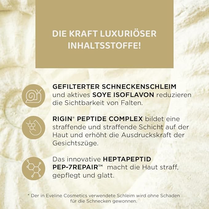 Eveline Cosmetics Royal Snail Mucin Concentrated Lifting Cream 50+ RIGIN Peptides Skin Regeneration