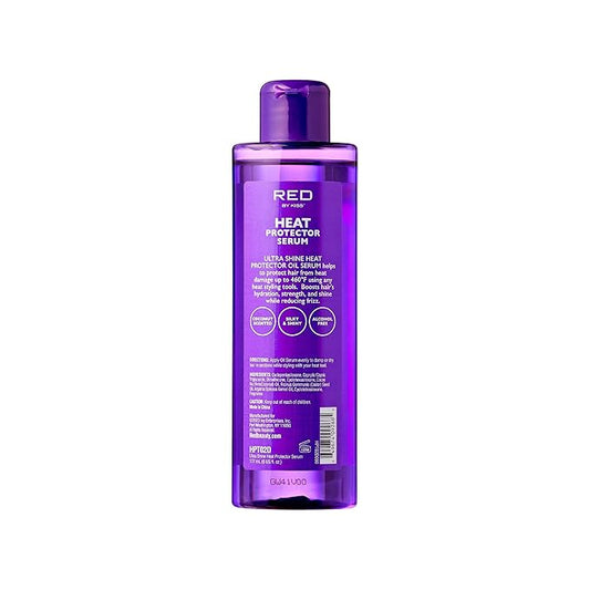Red by Kiss Heat Protector Hair Styling Serum, Thermal Protection Ultra Shine Oil Serum, Protects Hair form Heat Damage, Anti Frizz Strengthening Hydrating (6 Fl Oz)